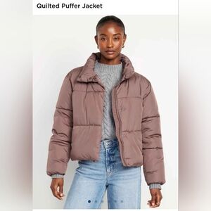 Old Navy Women's Puffer Jacket - Taupe